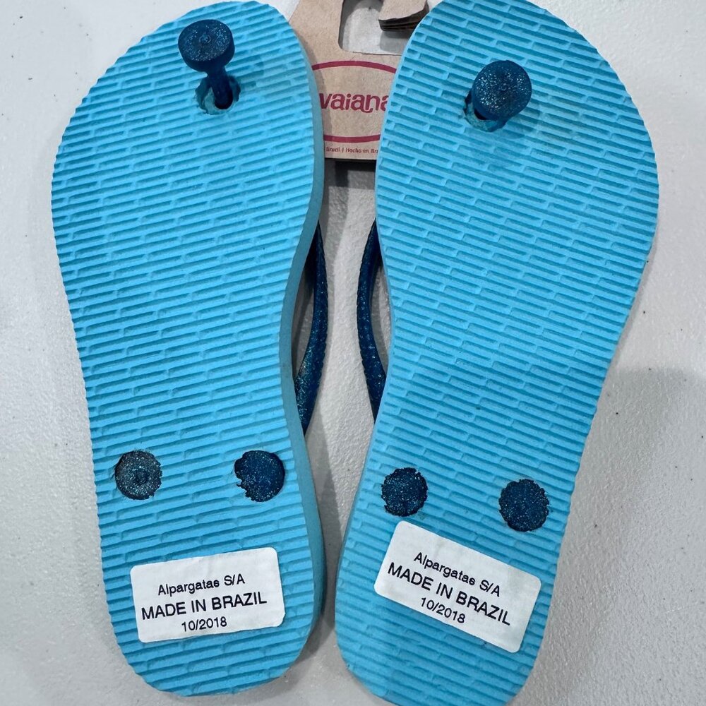 NWT - Havaianas Little Mermaid Flip Flops Size 1Y - Picture 2 of 2
